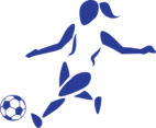 Blue Icon of TWSL logo woman soccer player